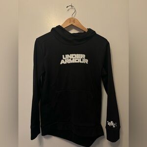 Under Armour youth black hoodie, unisex.
